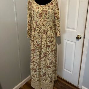 April Cornell Cream Floral Long Sleeve Dress